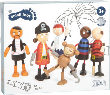 Small foot - houten poppetjes piraat buigbaar, 6st.