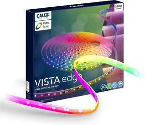 Calex led strip - 30 meter - rgb + cct individual control - 1400 lumen - binnengebruik - koel tot warm wit licht kleuren verlichting - muzieksynchronisatie - afstandsbediening