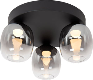 Lucide tamino - plafonnière (plafondlamp) - led dimbaar - 3x5,6w 3000k - zwart