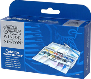 Winsor newton cotman aquarelverf pocket plus set 12 halve napjes