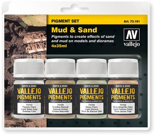 Vallejo val73191 - pigment set mud sand set 4 kleuren