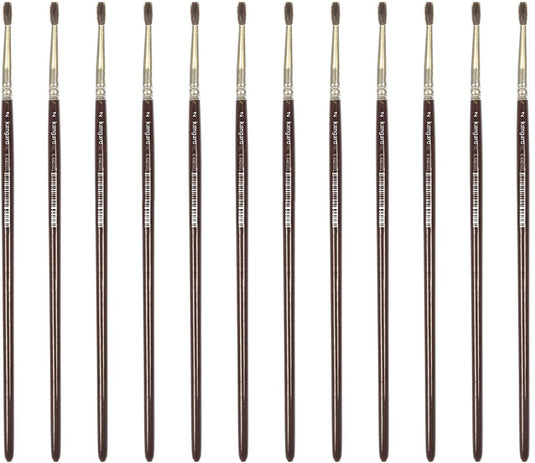 Kangaro ronde penseel - maat 2 - kort gelakt hout - doos a 12 stuks - k-840502
