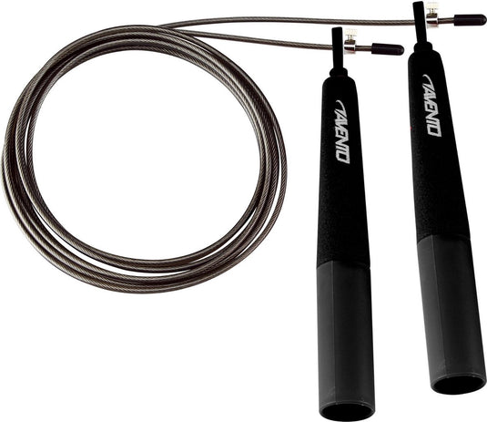Avento springtouw staal - speed grip - zwart