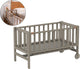 Geuther co-sleeper, aanschuifbed, wieg - met wielen - 45x90 cm - babybedje tot 9 kg - massief beukenhout - taupe