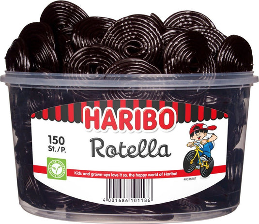 Haribo rotella - drop - 150 stuks silo