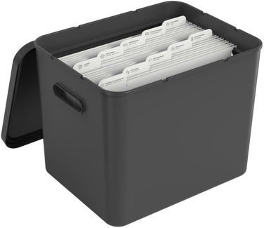 Rotho my paper archiefdoos a4, documentenorganizer met inhangers, 40x29,2x29,8 cm, zwart