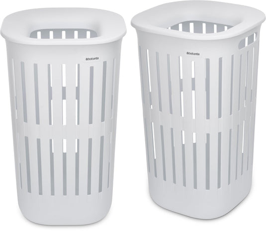 Brabantia collect-it wasmand - set van 2 - met deksel - 55 l - white
