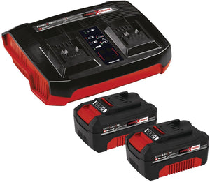 Einhell 18 v 4.0 ah power x-change starter kit - 2x 4.0 ah accu en duo-lader - universeel voor alle power x-change machines