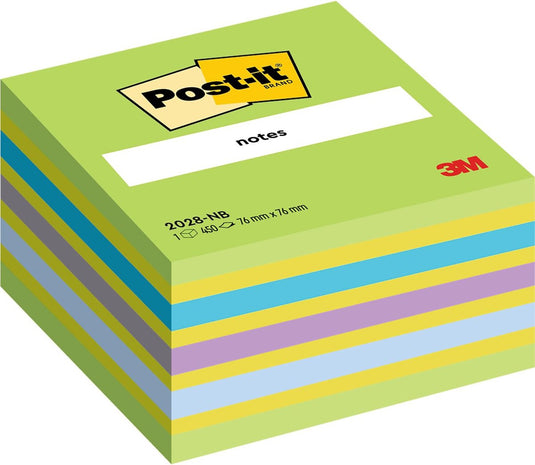 Post-it ® notes, kubus, neon blauw groen, 76 x 76 mm, 450 blaadjes kubus