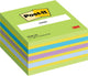 Post-it ® notes, kubus, neon blauw groen, 76 x 76 mm, 450 blaadjes kubus