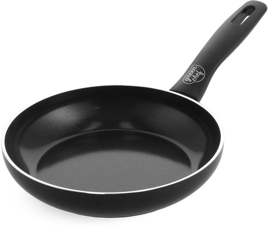 Greenchef prime keramische inductie koekenpan 24cm - pfas-vrij - inductie koekenpan - vaatwasserbestendig - ovenbestendig tot 160°c - keramische antiaanbaklaag - gerecylceerd aluminium - zonder deksel - zwart