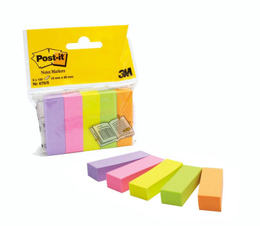 Post-it notes indexen papier 670-5 15x50mm assorti neon beschrijfbaar 500vel