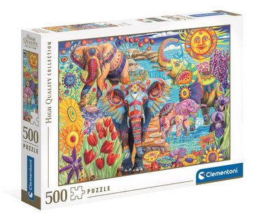 Clementoni legpuzzel kunstwerken olifanten carnaval, 500st.