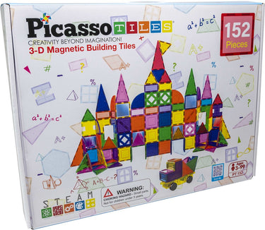 Picasso tiles tactic - constructiespeelgoed - magnetic tiles - magnetische tegels - blocks and mirrors set - stem speelgoed - creatief bouwspeelgoed - 152 delig - vanaf 3 jaar