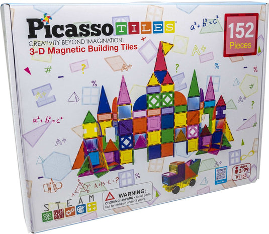 Picasso tiles tactic - constructiespeelgoed - magnetic tiles - magnetische tegels - blocks and mirrors set - stem speelgoed - creatief bouwspeelgoed - 152 delig - vanaf 3 jaar