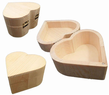 Playwood houten kistje hartvorm, 10cm