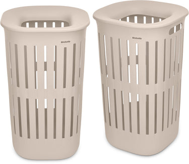 Brabantia collect-it wasmand - set van 2 - met deksel - 55 l - soft beige