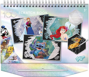 Totum disney 100 krasplaten sticker en kleurboek scratch art disney classics limited edition jubileum editie 100 jarig bestaan disney