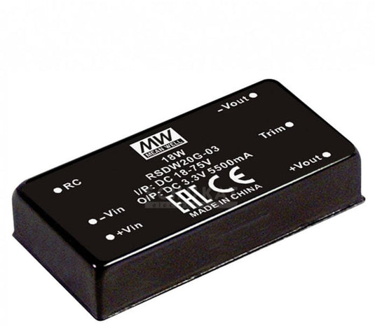 Mw mean well rsdw20h-12 dc dc-converter 1.67 a 20 w aantal uitgangen: 1 x inhoud 1 stuk(s)