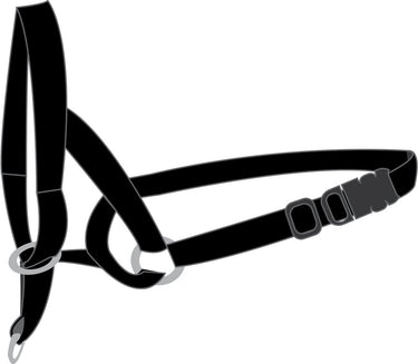 Flamingo easy leader - hoofdhalsband honden - halsband easy leader zwart m 42-55cm 15mm - 1st - 117278 - 1st