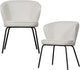 Woood admit eetkamerstoelen - bouclé - naturel - set van 2