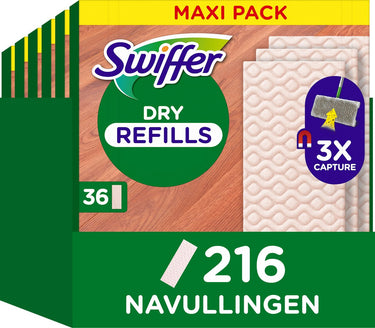 Swiffer vloerreiniger droge vloerdoekjes voor hout - 6 x 36 navullingen voor vloerwisser