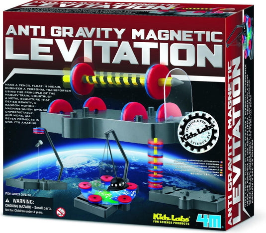 4m wetenschap en spel - anti-zwaartekracht en magnetische levitatie - bouwpakket - kidzlabs - 8 jaar