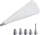 Westmark decoratiespuit, garneerset met spuitzak, met tussenstuk en 5 spuitmonden, 7 stuks, lengte: ca. 40 cm, gecoat katoen roestvrij staal, maxi steel, wit zilver, 30992260