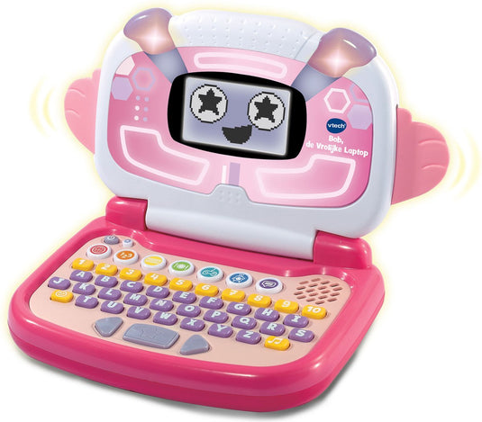 Vtech bob, de vrolijke laptop roze - speelgoed computer - maak kennis met letters, cijfers en tellen - 3 tot 7 jaar