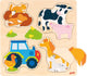 Goki inlegpuzzel - boerderijdieren - 12 delen - hout - 2 jaar