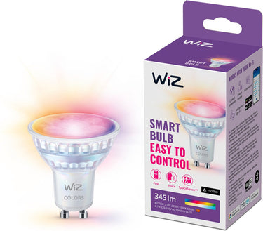 Wiz spot - gekleurd en wit licht - slimme led verlichting - gu10 fitting - 50w - glas - wi-fi