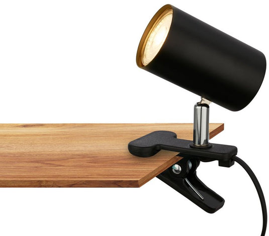 B.k.licht briloner klem - bureaulamp - 2766015 - zwenkbaar - pinçable - trekschakelaar - stekkerbediening - 16,5 x 6,5 x 12 cm - zwart