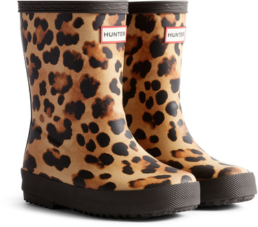 Hunter kids first leopard print boot leopard chocolate brown - maat 22