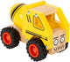 Small foot - houten cementvrachtwagen geel