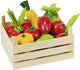 Goki speelgoedkeuken - fruit en groenten in kistje - 14,1x10,1x7,3cm - hout - 3 jaar