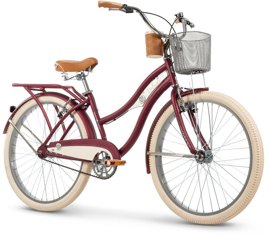Huffy deluxe 26 inch cruiser fiets - donkerrood