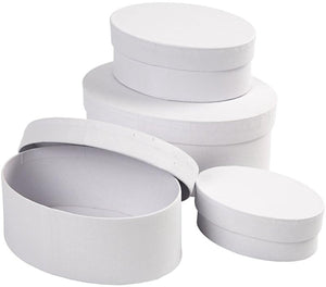 Creativ company creotime dozen ovaal karton 10-12-14-16 cm wit 4-delig