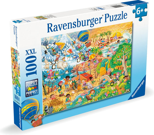 Ravensburger puzzel - vier seizoenen van plezier (4 seasons of fun) - 100 xxl stukjes