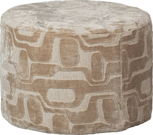 Woood yago poef - polyester - naturel - 43x60x60