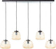 Brilliant kaizen - hanglamp - 5-lichts - e27 max 5x25w - glas - amber - zwart