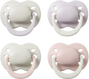 Tommee tippee fopspeen voor pasgeborenen - 0-2 maanden - 4 stuks - orthodontische speen -100% bpa-vrij silicone - pale plum en cotton candy
