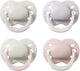 Tommee tippee fopspeen voor pasgeborenen - 0-2 maanden - 4 stuks - orthodontische speen -100% bpa-vrij silicone - pale plum en cotton candy