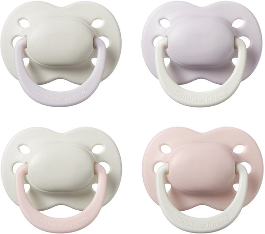 Tommee tippee fopspeen voor pasgeborenen - 0-2 maanden - 4 stuks - orthodontische speen -100% bpa-vrij silicone - pale plum en cotton candy