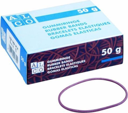 Alco elastieken 200x6mm 500 gram in doos rood. al-757 2