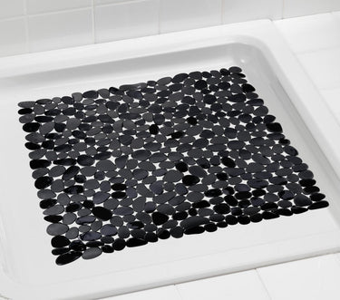Wenko anti-slip douchemat paradise 54x54cm zwart - antislipmat voor douche - met zuignappen