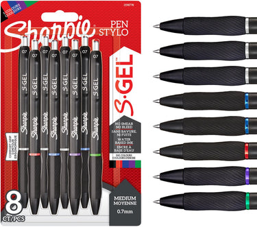 Sharpie s-gel | gelpennen | medium punt (0,7 mm) | diverse kleuren | 8 stuks