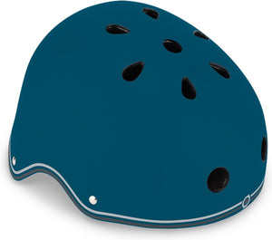 Globber helm - helm primo xs s petrol blue - blauw - led verlichting - abs helm met eps schuim - verstelbaar - xs-s 48-53cm