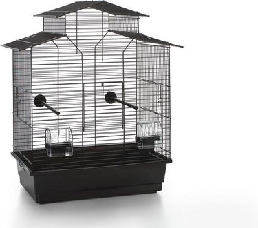 Beeztees iza 2 pagode - vogelkooi - zwart - 45x28x59,5 cm