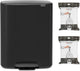 Brabantia bo prullenbak - 60 liter - 1 vak - met 80 vuilniszakken - matt black