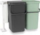 Brabantia sort go inbouw prullenbak - 2 x 16 liter - jade green grey